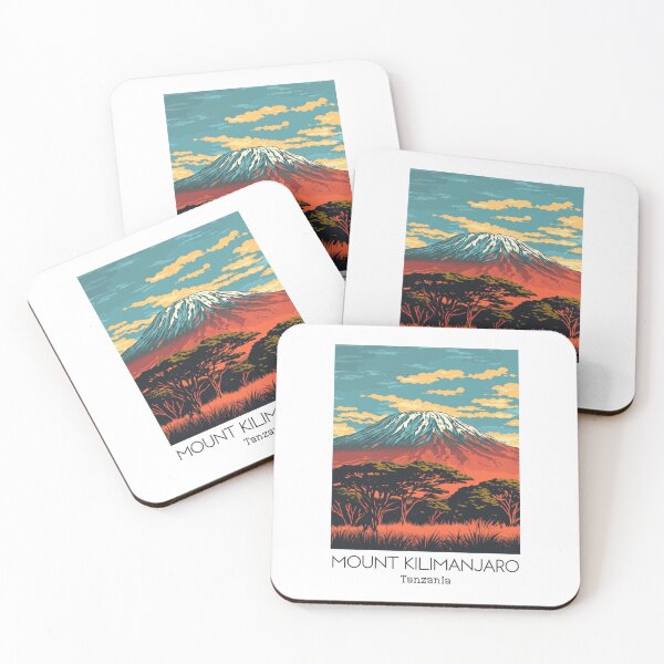 Item preview, A Vintage Illustration of Mount Kilimanjaro - Tanzania  designed and sold by GoodOldVintage.
