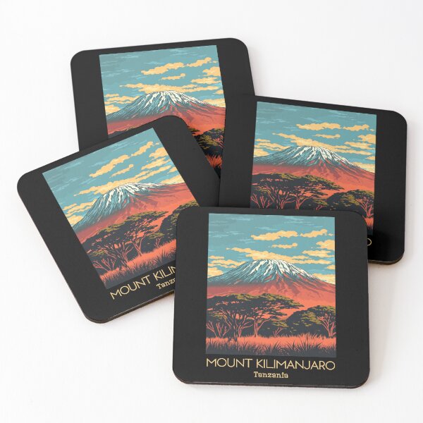 Item preview, A Vintage Illustration of Mount Kilimanjaro - Tanzania  designed and sold by GoodOldVintage.