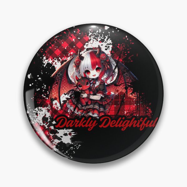 Item preview, Darkly Delightful Goth Anime Girl with Dragon Red / Black designed and sold by ToxxicApple.