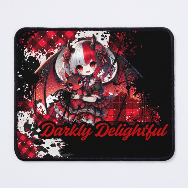 Item preview, Darkly Delightful Goth Anime Girl with Dragon Red / Black designed and sold by ToxxicApple.