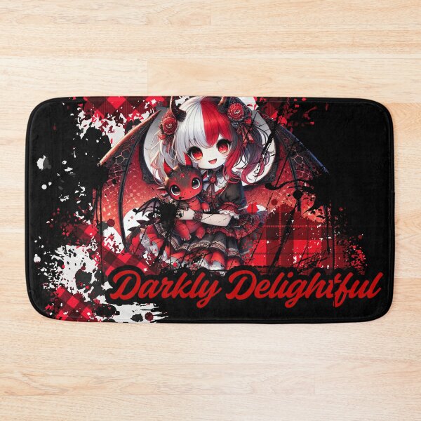 Artikelvorschau, Düster entzückendes Goth Anime Mädchen mit Drachen Rot / Schwarz entworfen und verkauft von ToxxicApple.