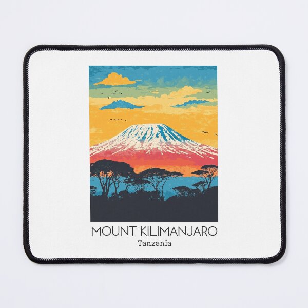 Item preview, A Vintage Illustration of Mount Kilimanjaro - Tanzania designed and sold by GoodOldVintage.