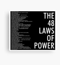 the 48 laws of power black poster Canvas Print