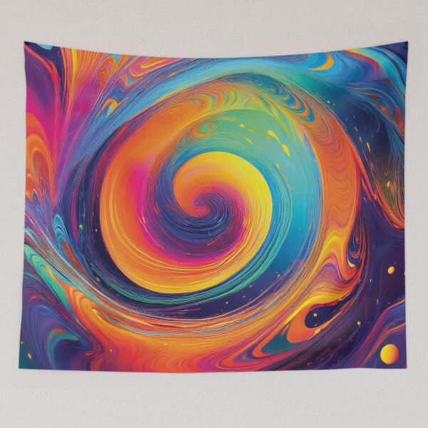 Item preview,  Chaotic, swirling galaxies design in bold, exaggerated colors, characteristic of Expressionism. designed and sold by HEMRO.