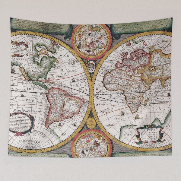 Item preview, Vintage Map of World with Beige Pastel Vintage Colors designed and sold by mrana.