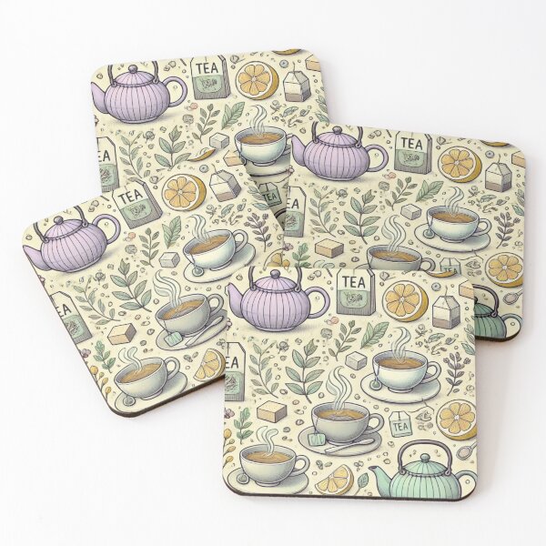 Item preview, Tea Time Serenity - Cozy Tea-Themed Pattern designed and sold by Designeerguy.