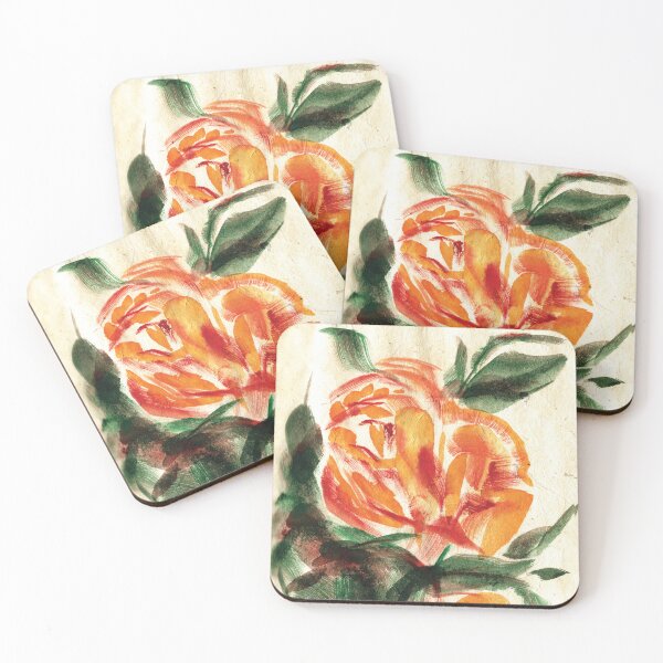 Item preview, Orange Red Watercolour Roses designed and sold by umasharda.