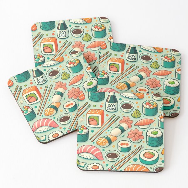 Item preview, Sushi Delight - Playful Japanese Food-Themed Pattern designed and sold by Designeerguy.