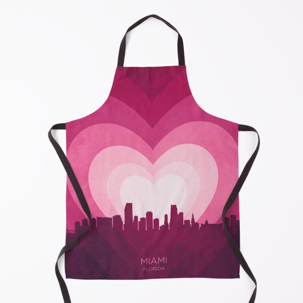 Item preview, Miami Florida Skyline Hearts Pink designed and sold by ArtPrints.