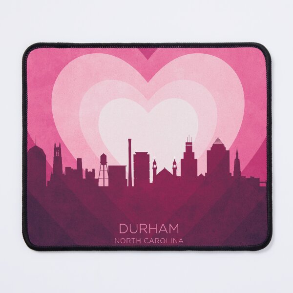 Item preview, Durham North Carolina Skyline Hearts Pink designed and sold by ArtPrints.
