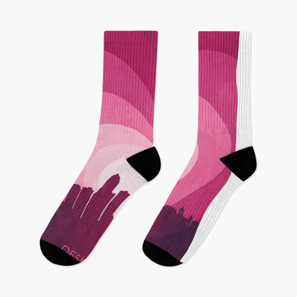 Item preview, Des Moines Iowa Skyline Hearts Pink designed and sold by ArtPrints.