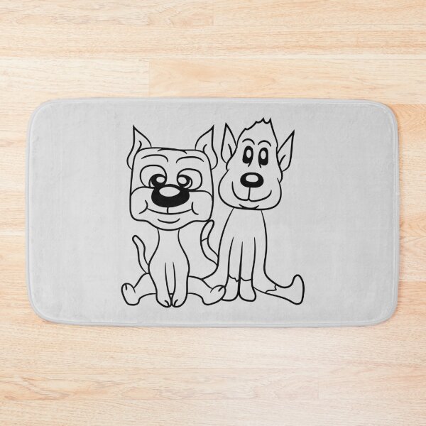 Artikelvorschau, 2 Hunde Freunde Sitzen Niedlich Zwei Team Crew Duo Comic Cartoon entworfen und verkauft von shirt-o-mat.