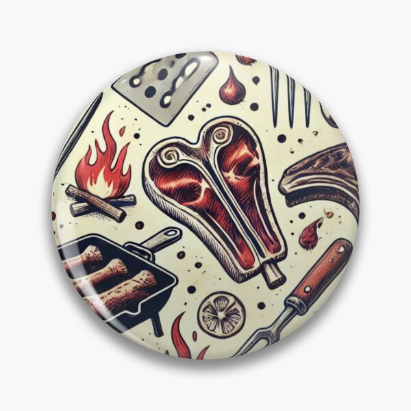Item preview, Rustic Grill Cuts - Carnivore and BBQ-Themed Pattern designed and sold by Designeerguy.