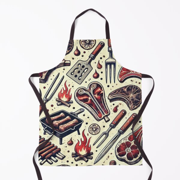 Item preview, Rustic Grill Cuts - Carnivore and BBQ-Themed Pattern designed and sold by Designeerguy.