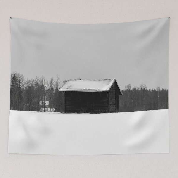 Item preview, The barn on the snowfield bw designed and sold by Jouko Lehto Photography.