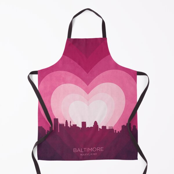 Item preview, Baltimore Maryland Skyline Hearts Pink designed and sold by ArtPrints.