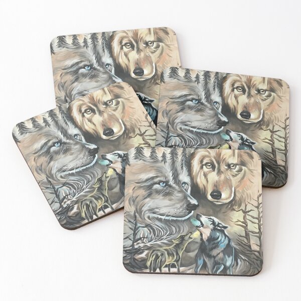 Item preview, Abstract Howling Wolves designed and sold by alloftheinspired.