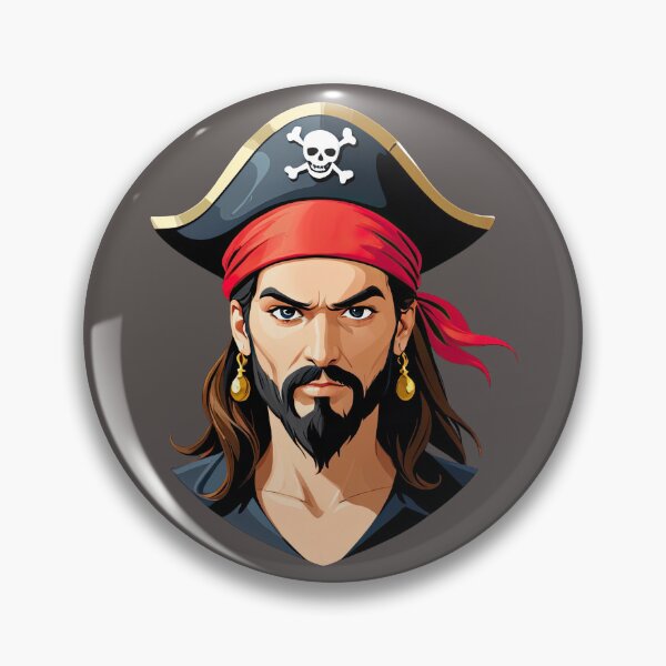 Item preview, Pirate with Skull Hat and Earrings designed and sold by artwaves.