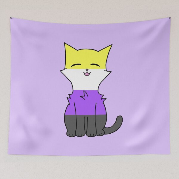 Item preview, Pastel Nonbinary Pride Cat designed and sold by SillyStarlight.