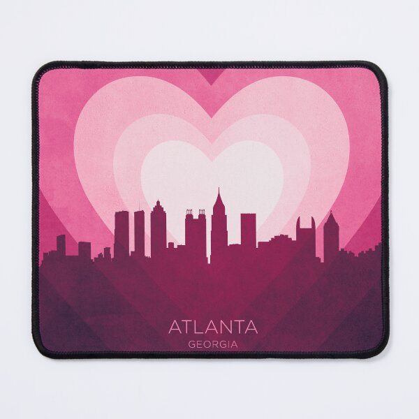 Item preview, Atlanta Georgia Skyline Hearts Pink designed and sold by ArtPrints.