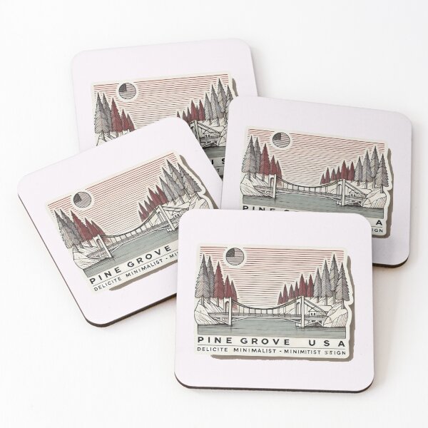 Item preview, Pine Grove USA Retro 3D Minimalist Illustration,   designed and sold by PaintMeWorld.