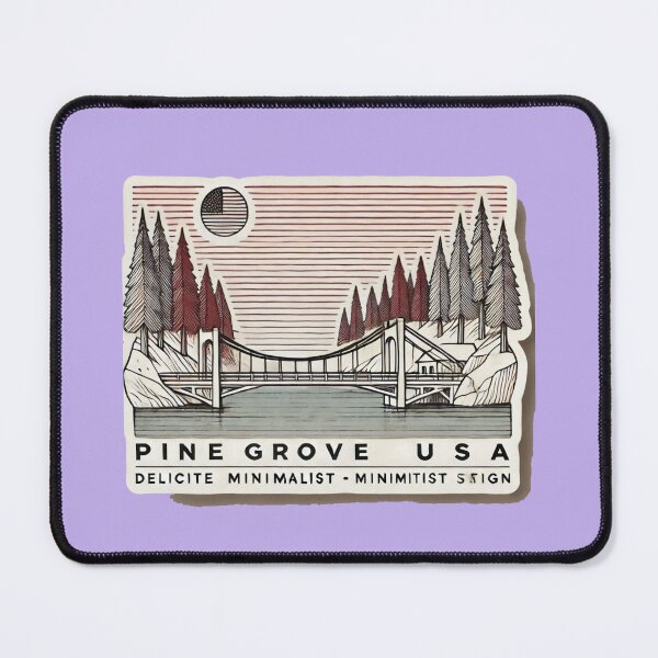 Item preview, Pine Grove USA Retro 3D Minimalist Illustration, designed and sold by PaintMeWorld.