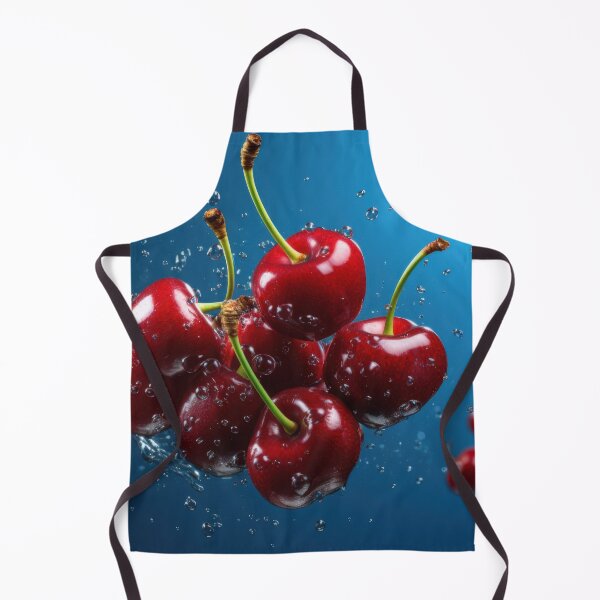 Item preview, A cluster of vibrant red cherries is depicted mid-air, designed and sold by anytka.