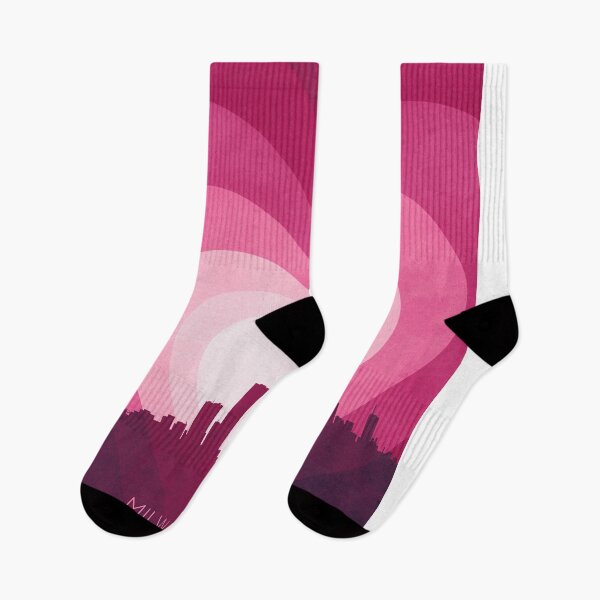 Item preview, Milwaukee Wisconsin Skyline Hearts Pink designed and sold by ArtPrints.