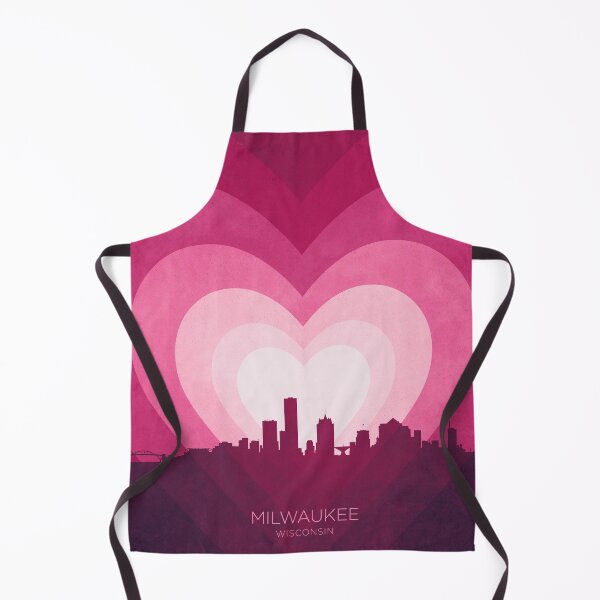 Item preview, Milwaukee Wisconsin Skyline Hearts Pink designed and sold by ArtPrints.