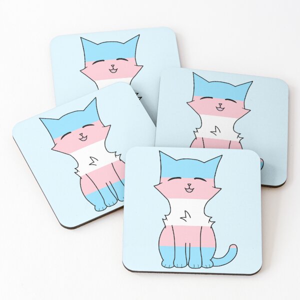 Item preview, Pastel Trans Pride Cat designed and sold by SillyStarlight.