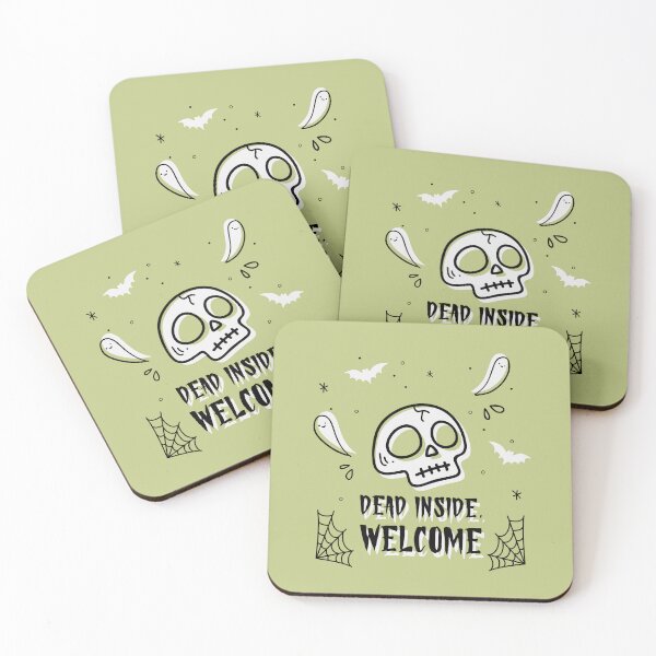 Item preview, Dead Inside, Welcome, adult Horror, Creepy Cute Skeleton designed and sold by Horror Riot.