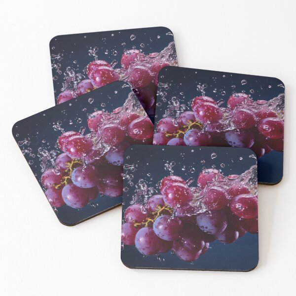 Item preview, A bunch of purple grapes is captured mid-air with water splashing around them designed and sold by anytka.