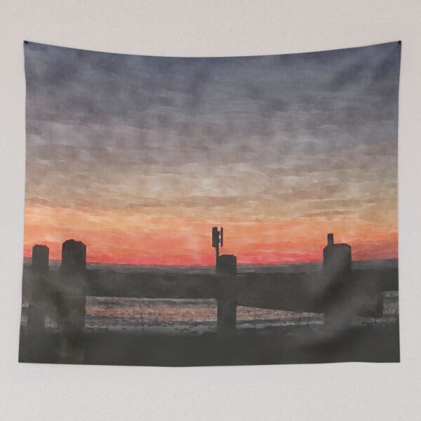 Item preview, Watercolor Sunrise at Fort Fisher, NC  Serene Landscape designed and sold by JFlowXjw Design.