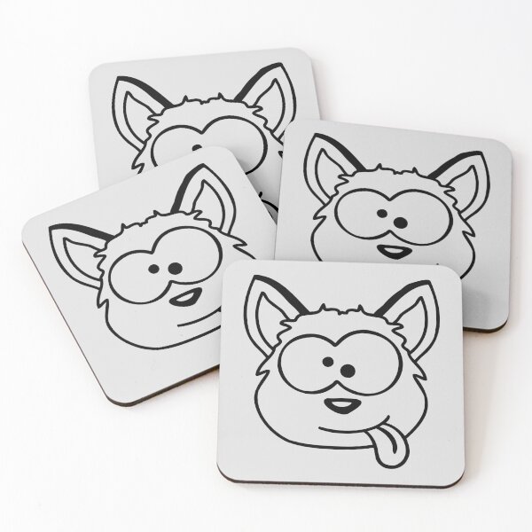 Item preview, Dog Fox Funny Grimace Squinting Tongue Out Comic Cartoon designed and sold by shirt-o-mat.