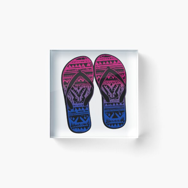 Item preview, Bisexual Pride Flag Tribal Flip-Flops Design – Vibrant Pride Art designed and sold by Travelslightly.