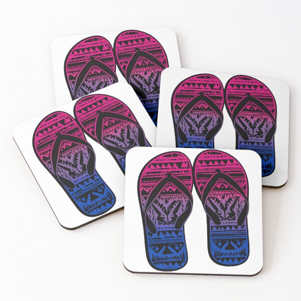 Item preview, Bisexual Pride Flag Tribal Flip-Flops Design – Vibrant Pride Art designed and sold by Travelslightly.