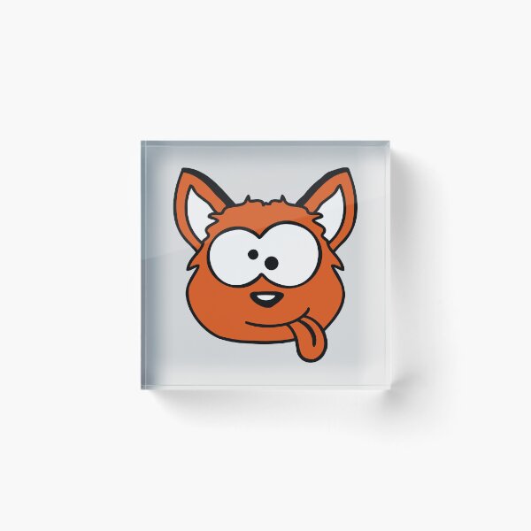 Item preview, Dog Fox Funny Grimace Squinting Tongue Out Comic Cartoon designed and sold by shirt-o-mat.