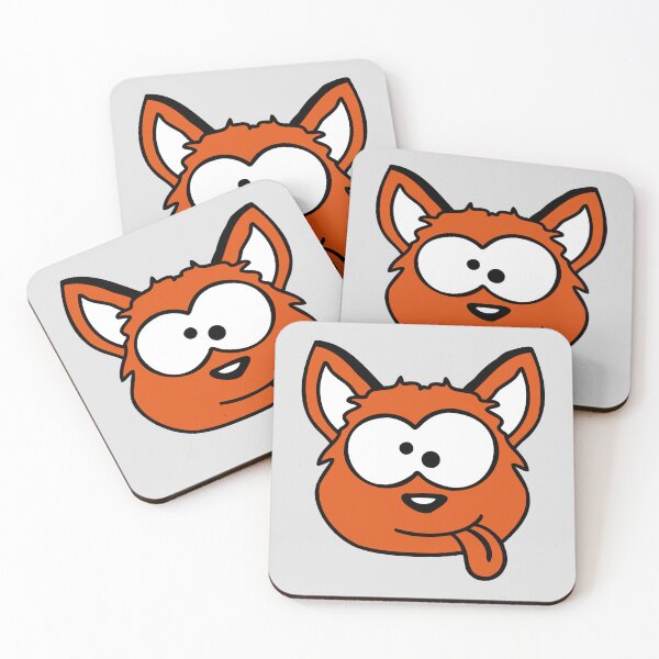 Item preview, Dog Fox Funny Grimace Squinting Tongue Out Comic Cartoon designed and sold by shirt-o-mat.