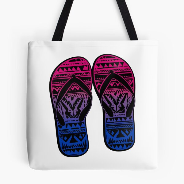 Item preview, Bisexual Pride Flag Tribal Flip-Flops Design – Vibrant Pride Art designed and sold by Travelslightly.