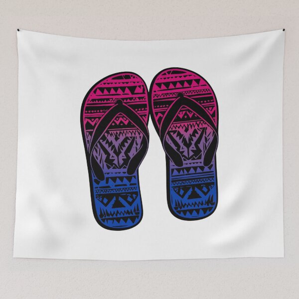 Item preview, Bisexual Pride Flag Tribal Flip-Flops Design – Vibrant Pride Art designed and sold by Travelslightly.