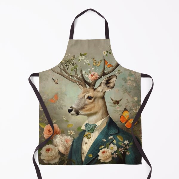 Item preview, Animal portrait, Victorian animal, Vintage aesthetic deer into the flower woods, designed and sold by LeAllureVintage.