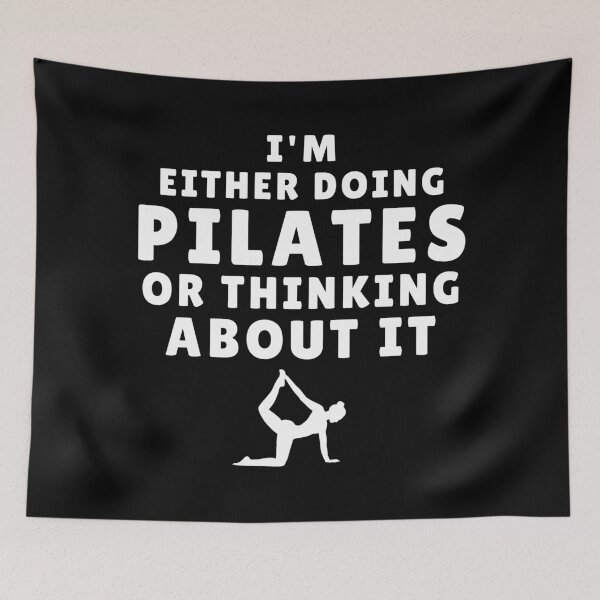 Item preview, I'm Either Doing Pilates or Thinking About It Funny Pilates Lovers Saying  designed and sold by MouDantArts.