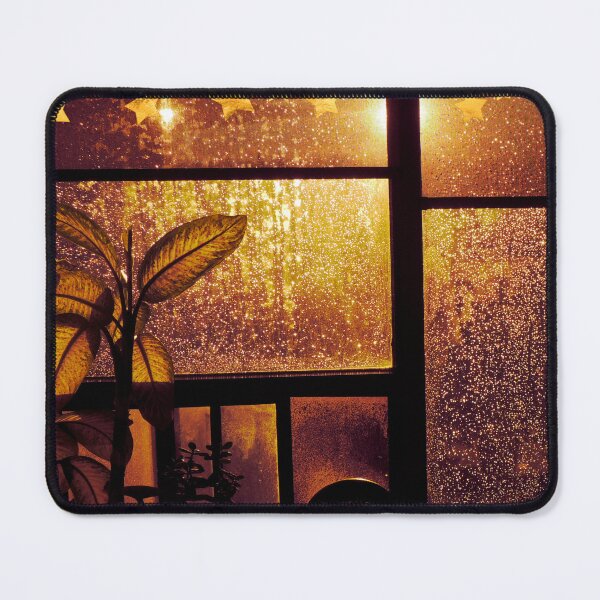 Item preview, Sepia-Toned Rainy Night Window with Overlaid Golden Stars designed and sold by CountyKent.
