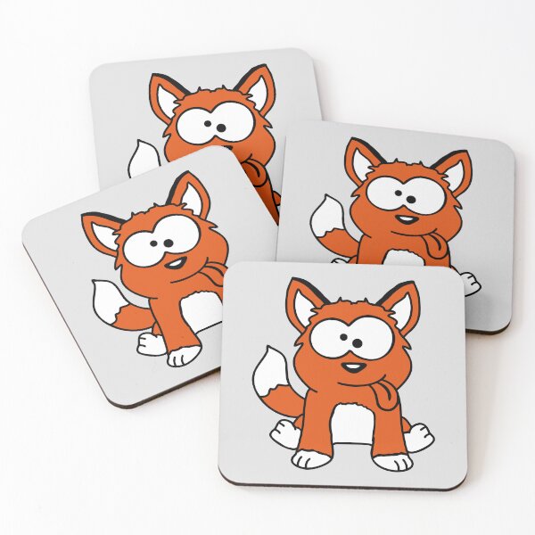 Item preview, Dog Fox Funny Grimace Squinting Tongue Out Comic Cartoon designed and sold by shirt-o-mat.