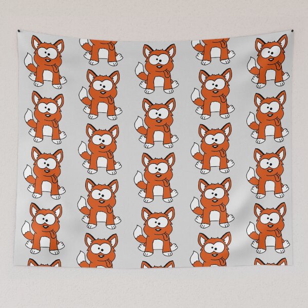 Item preview, Dog Fox Funny Grimace Squinting Tongue Out Comic Cartoon designed and sold by shirt-o-mat.