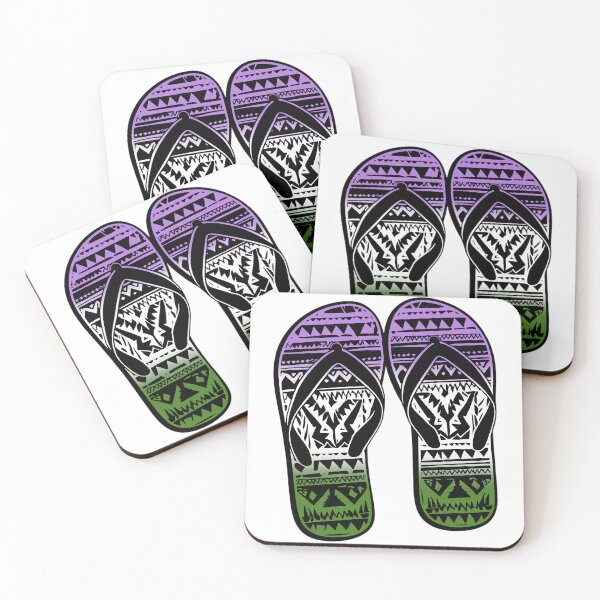 Item preview, Genderqueer Pride Flag Tribal Flip-Flops Design – Vibrant Pride Art designed and sold by Travelslightly.