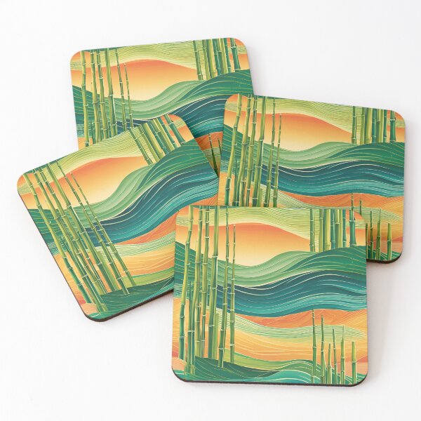 Item preview, Abstract Ocean Waves with Bamboo Stalks Harmony designed and sold by Traloch O'Laoi.