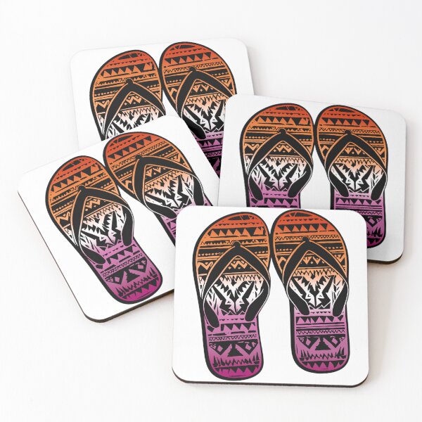 Artikelvorschau, Tribal-Flip-Flops mit lesbischem Stolz – Lebendige Stolzkunst entworfen und verkauft von Travelslightly.