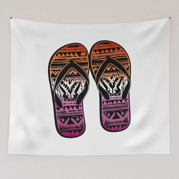 Item preview, Lesbian Pride Flag Tribal Flip-Flops Design – Vibrant Pride Art designed and sold by Travelslightly.