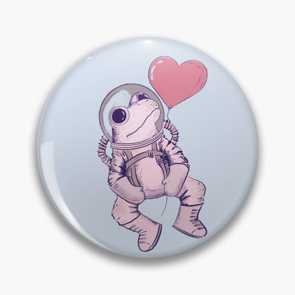 Item preview, Adorable frog astronaut in space with heart balloon designed and sold by Matoforma.